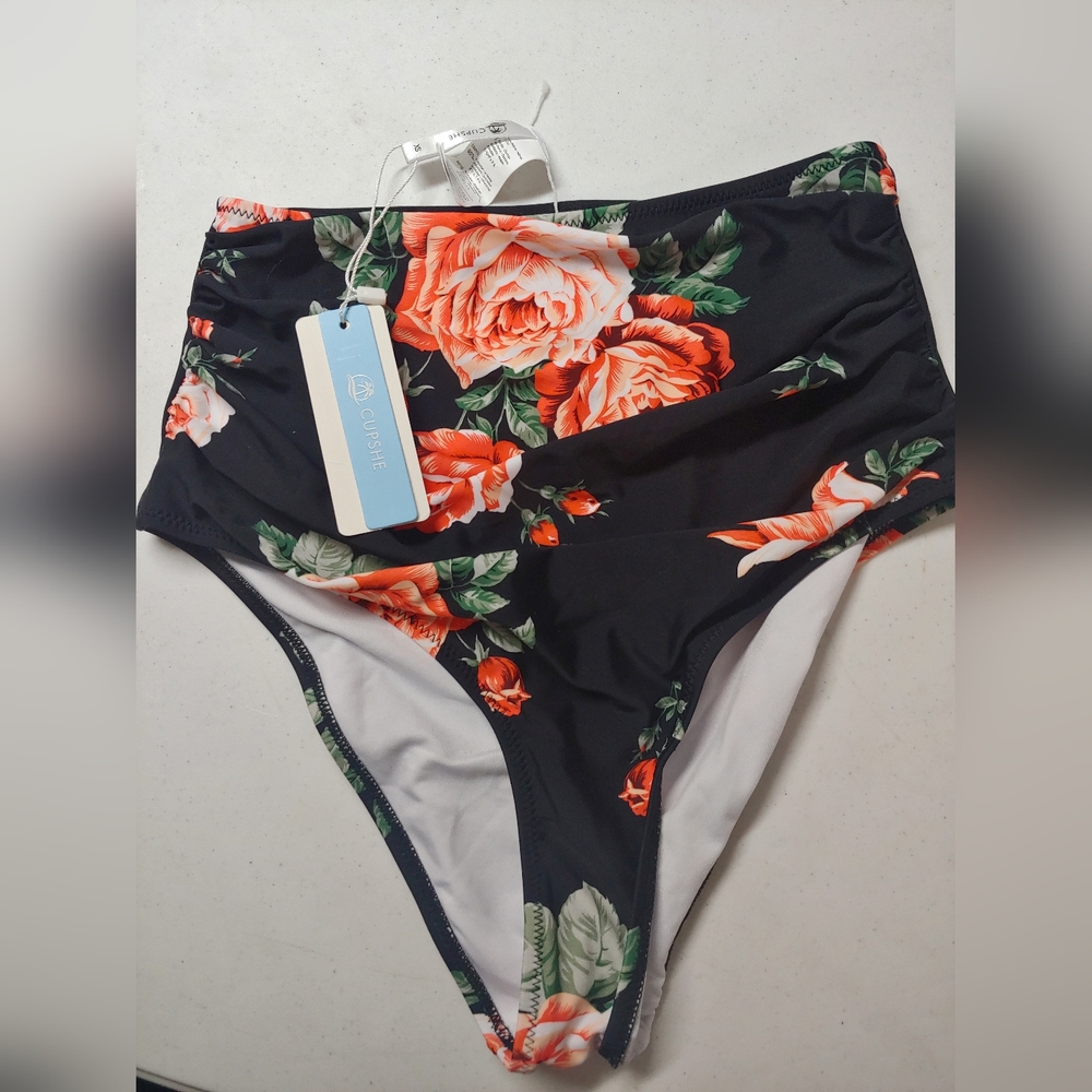 B2G1 FREE! Cupshe High Waisted Floral Bikini Bottoms - Picture 3 of 9